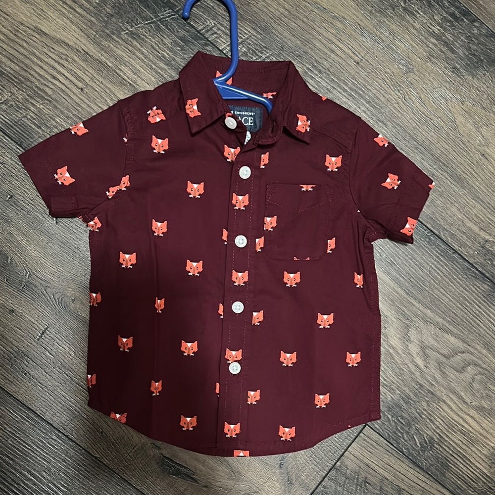NEW - The Children's Place Red and Orange Button Down Shirt